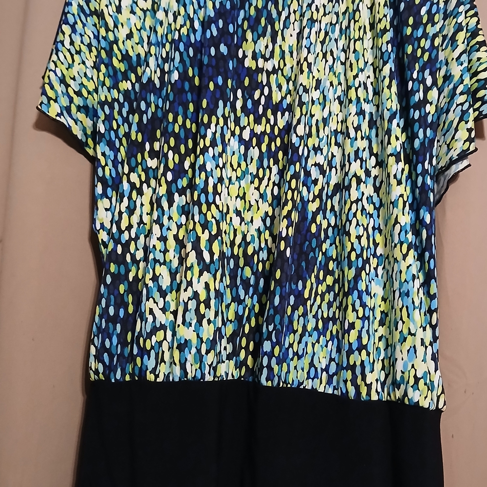 Signature Studio Blue and Yellow Patterned Blouse